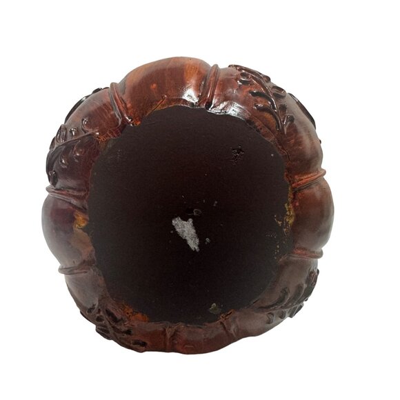 Handcrafted Carved Wooden Pumpkin Decor Thanksgiving Harvest Autumn Fall - Picture 4 of 4